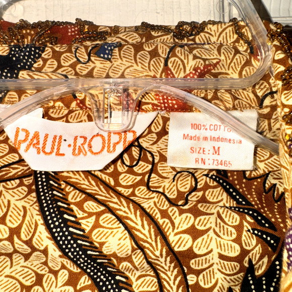 PAULL ROPP Men's Sz M Heavy Beaded Cotton button down Long Sleeve Shirt Vintage - Picture 9 of 16